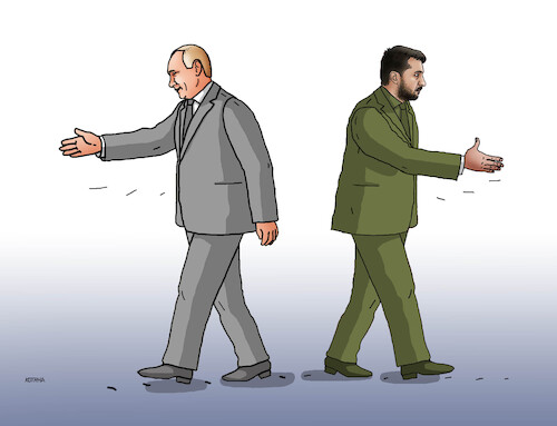 Cartoon: putzelruk (medium) by Lubomir Kotrha tagged putin,zelensky,ukrajina,russia,war,peace,putin,zelensky,ukrajina,russia,war,peace