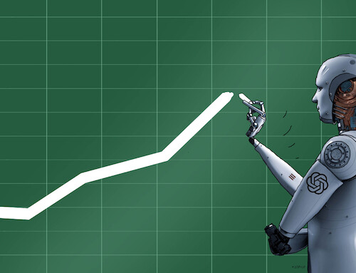 Cartoon: robotgraf25a (medium) by Lubomir Kotrha tagged chatgpt,ai,robots,chatgpt,ai,robots