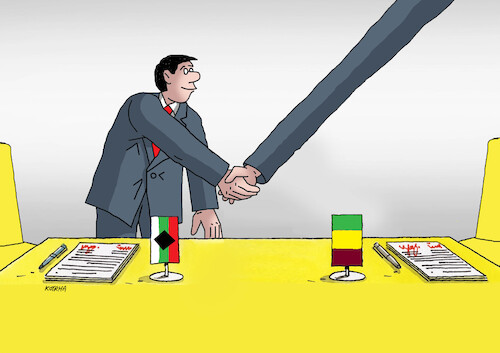 Cartoon: rucisko26 (medium) by Lubomir Kotrha tagged hands,politicians,signing,contract,hands,politicians,signing,contract