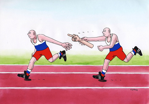Cartoon: rusfiga (medium) by Lubomir Kotrha tagged russian,athletes,doping,and,the,olympics