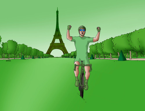 Cartoon: sagreen (medium) by Lubomir Kotrha tagged tour,de,france,cyclist,peter,sagan,green,world,slovakia