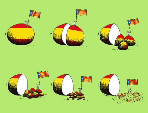 Cartoon: samokatalan1 (medium) by Lubomir Kotrha tagged catalan,spain,election,independence,europe