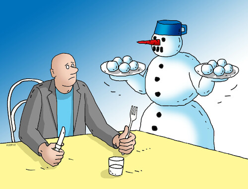 Cartoon: snehobed (medium) by Lubomir Kotrha tagged winter,frost,the,snow,snowmen,winter,frost,the,snow,snowmen