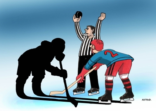 Cartoon: tienohok (medium) by Lubomir Kotrha tagged ice,hockey