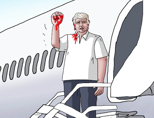 Cartoon: trumpast (medium) by Lubomir Kotrha tagged usa,elections,donald,trump,assassination,usa,elections,donald,trump,assassination