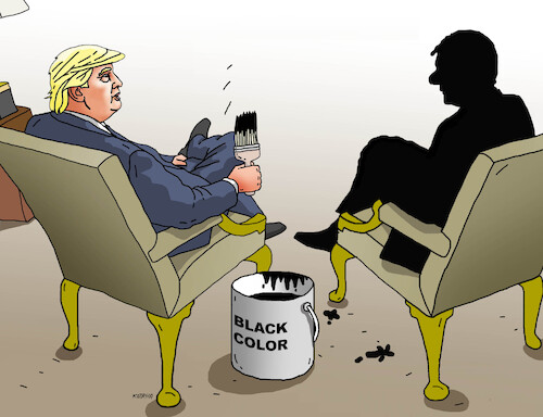 Cartoon: trumpblack (medium) by Lubomir Kotrha tagged trump,black,color,trump,black,color