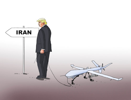 Cartoon: trumpdron (medium) by Lubomir Kotrha tagged iraq,usa,iran,war