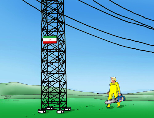 Cartoon: trumpelektro (medium) by Lubomir Kotrha tagged usa,israel,iran,war,hormuz,usa,israel,iran,war,hormuz