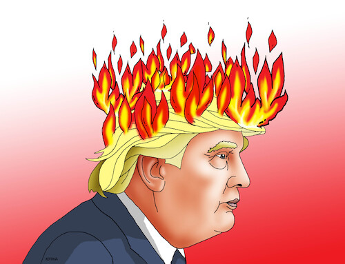 Cartoon: trumpfire2a (medium) by Lubomir Kotrha tagged usa,los,angeles,protests,riots,trump,national,guard,usa,los,angeles,protests,riots,trump,national,guard