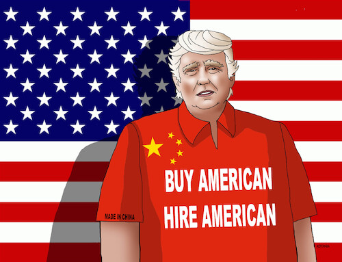 Cartoon: trumpista (medium) by Lubomir Kotrha tagged donald,trump,china,donald,trump,china