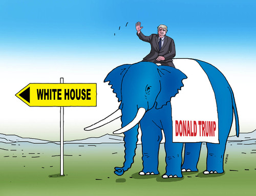 Cartoon: trumwhite2 (medium) by Lubomir Kotrha tagged donald,trump,usa,president,election,white,house