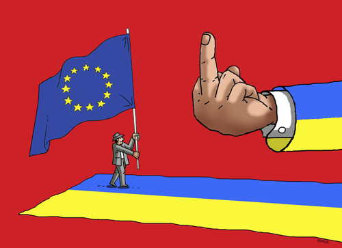 Cartoon: Ukraine1 (medium) by Lubomir Kotrha tagged kiev,ukraine,eu,protests