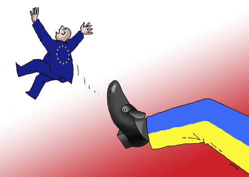 Cartoon: ukraine2 (medium) by Lubomir Kotrha tagged kiev,ukraine,eu,protests