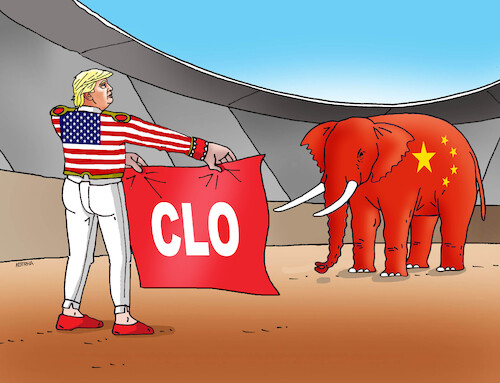 Cartoon: usacorida (medium) by Lubomir Kotrha tagged china,usa,trump,customs,zoll,douane,china,usa,trump,customs,zoll,douane