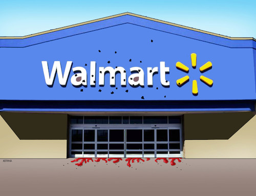 Cartoon: walmart19 (medium) by Lubomir Kotrha tagged usa,el,paso,texas,walmart