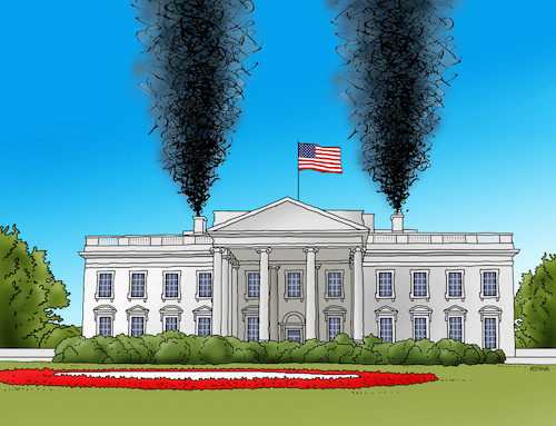 Cartoon: whitehousedym (medium) by Lubomir Kotrha tagged donald,trump,usa,paris,climate,world,dollar,euro,warming,earth