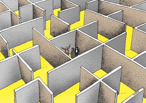 Cartoon: zabludisko-far (medium) by Lubomir Kotrha tagged maze,maze