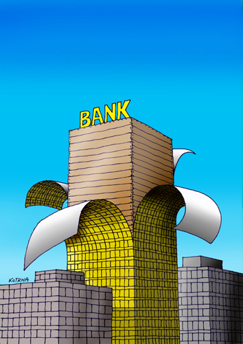 Cartoon: banks (medium) by Lubomir Kotrha tagged humor