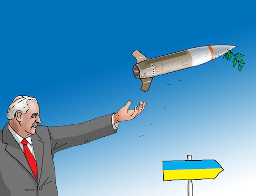 Cartoon: Biden usa ukraine russia missile (medium) by Lubomir Kotrha tagged biden,usa,ukraine,russia,missiles,atacms,biden,usa,ukraine,russia,missiles,atacms