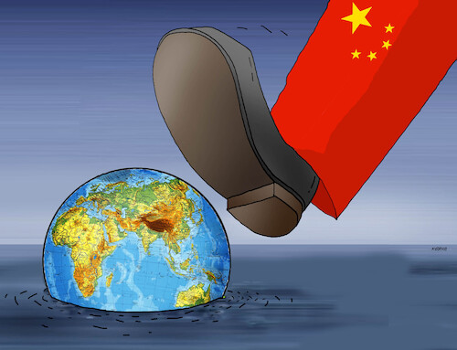 Cartoon: China (medium) by Lubomir Kotrha tagged china,overproduction,the,world,china,overproduction,the,world