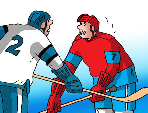 Cartoon: ice hockey (medium) by Lubomir Kotrha tagged ice,hockey,ice,hockey