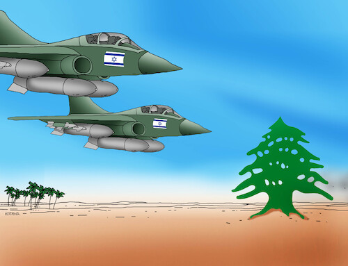 Cartoon: israel versus libanon (medium) by Lubomir Kotrha tagged israel,versus,libanon,israel,versus,libanon