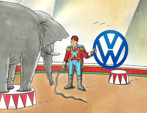 Cartoon: Volkswagen (medium) by Lubomir Kotrha tagged volkswagen,volkswagen