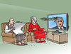 Cartoon: trumptv (small) by Lubomir Kotrha tagged hillary clinton donald trump usa dollar president election world