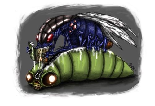 Cartoon: fly (medium) by maucho tagged fly,larvae,larva,monster,drawing,cartoon,illustration
