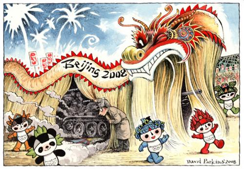 Cartoon: Chinese Dragon (medium) by DavidP tagged china,olympics