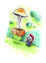 Cartoon: Mario mushroom (small) by Trippy Toons tagged super,mario,trippy,marihu,weed,cannabis,stoner,kiffer,ganja,video,game,mushroom,pilz