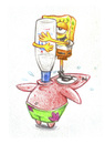 Cartoon: Sponge vodka supply (small) by Trippy Toons tagged spongebob,sponge,bob,squarepants,schwammkopf,patrick,star,alcohol,alkohol,vodka,wodka,drink,trinken,drunk,drunken,betrunken,sip,sipping,saufen,säufer