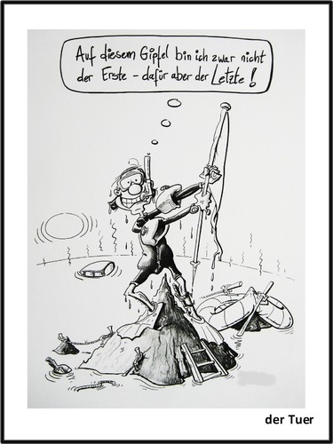 Cartoon: Gipfelstürmer (medium) by der Tuer tagged klimaerwärmung,energieverschwendung