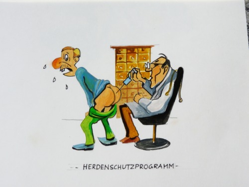 Cartoon: Herdenschutzprogramm (medium) by Steffi und Siggi tagged gesundheit,impfen,innenpolitik