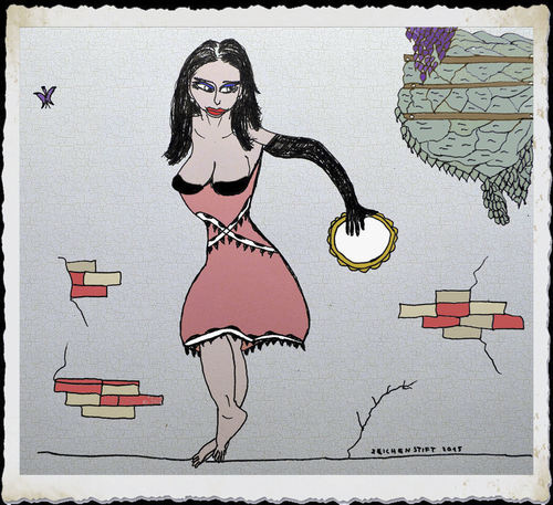 Cartoon: Gipsy Lady (medium) by zeichenstift tagged gipsy,zigeunerin,tanz,dance,music
