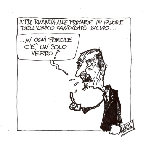Cartoon: Indietro tutti (medium) by kurtsatiriko tagged berlusconi,la,russa,pdl
