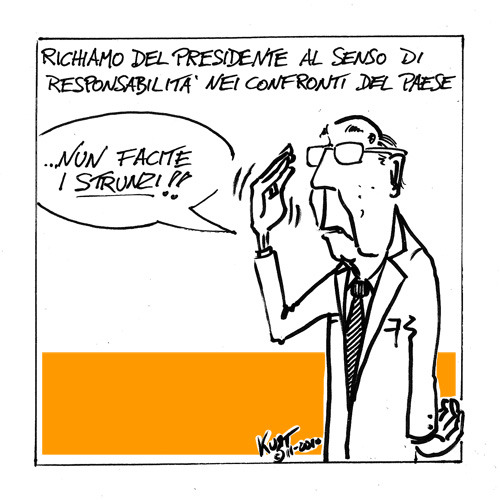 Cartoon: Messaggi (medium) by kurtsatiriko tagged napolitano