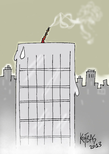 Cartoon: candle (medium) by kotbas tagged candle,building,genetic