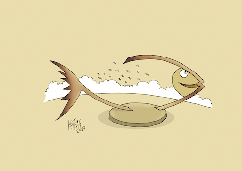 Cartoon: cute fish (medium) by kotbas tagged fish,sculpture,cute,graphic,art,smile