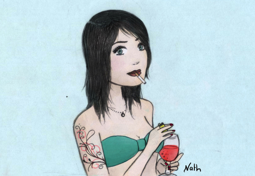 Cartoon: summer (medium) by naths tagged summer,girl,tattoo