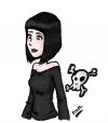 Cartoon: Gothic (small) by naths tagged gothic,girl,skull