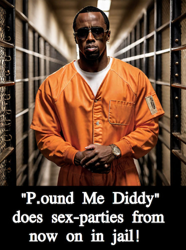 Cartoon: P.ound Me Diddy (medium) by Schimmelpelz-pilz tagged meme,diddy,criminal,scandal,human,traffic,prison,jail,gangsta,rap,rapper,gefängnis,skandal,menschenhandel,verbrecher