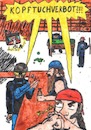 Cartoon: Kopftuchverbot (small) by Schimmelpelz-pilz tagged biker,bandana,kopftuch,kopftuchverbot,kneipe,bar,billiardtisch,kleidervorschrift