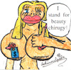Cartoon: Mascot For Beauty Operation (small) by Schimmelpelz-pilz tagged beauty,ideal,idol,surgery,operation,blonde,giant,lips,tits,breasts,silicon,artificial,buyable,buy,buying,money,superficial