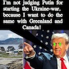 Cartoon: Warhead Trump (small) by Schimmelpelz-pilz tagged meme,canada,greenland,donald,trump,crime,criminal,dictator,idiot,america,right,winged,fascist,dumb,beleidigen,disrespect,respektlos,respektlosigkeit,trampel,grönland,kanada,krieg,russia,russland,putin