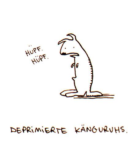 Cartoon: Deprimierte Känguruhs (medium) by puvo tagged känguruh,kangaroo,deprimiert,depressed,depri