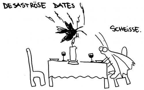 Cartoon: Desaströse Dates. (medium) by puvo tagged date,motte,kerze