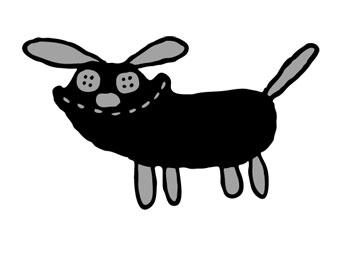 Cartoon: Sockenhund (medium) by puvo tagged plüschtier,socke,hund,dog,sock,suffed,animal,knopf,button