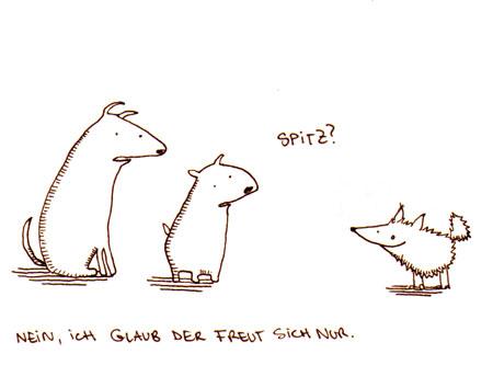 Cartoon: Spitz. (medium) by puvo tagged spitz,hund,wortspiel