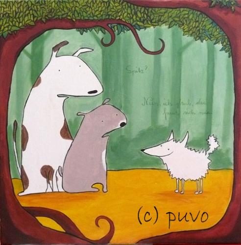 Cartoon: Spitz? (medium) by puvo tagged dog,spitz,hund,park,wald,wood